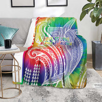Aloha Pride Rainbow Tie Dye Blanket Humpback Whale - Love is Love LT7 - Polynesian Pride