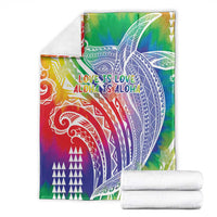 Aloha Pride Rainbow Tie Dye Blanket Humpback Whale - Love is Love LT7 - Polynesian Pride