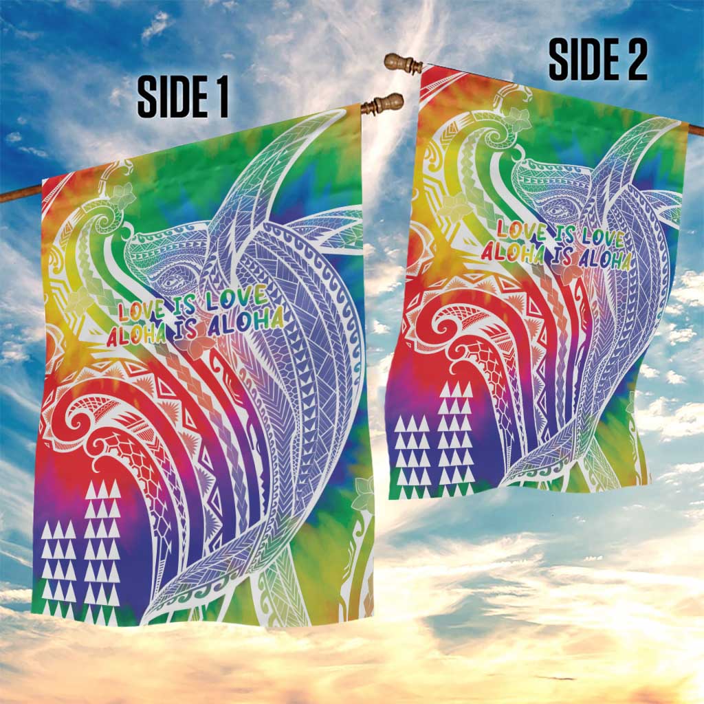 Aloha Pride Rainbow Tie Dye Garden Flag Humpback Whale - Love is Love LT7 - Polynesian Pride