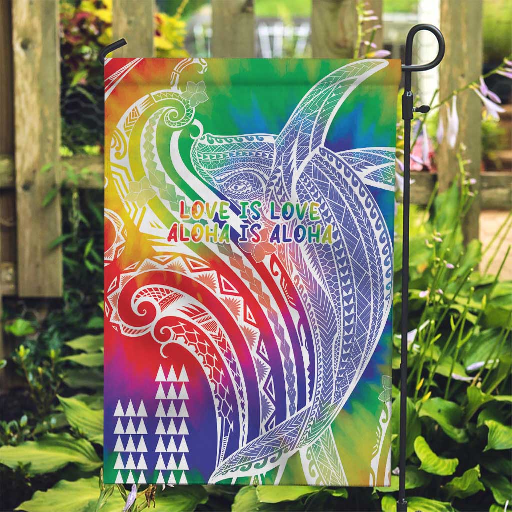 Aloha Pride Rainbow Tie Dye Garden Flag Humpback Whale - Love is Love LT7 Garden Flag Colorful - Polynesian Pride