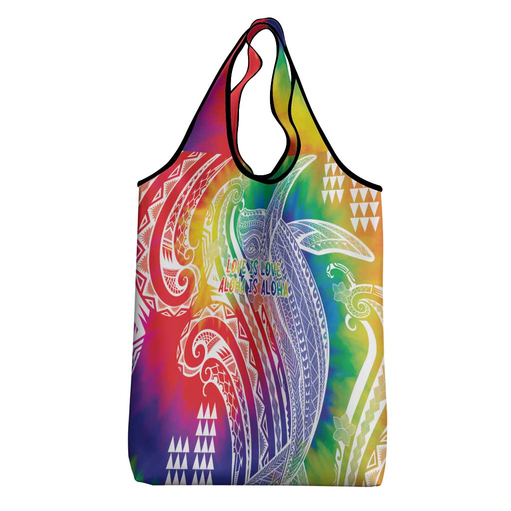 Aloha Pride Rainbow Tie Dye Grocery Bag Humpback Whale - Love is Love LT7 - Polynesian Pride