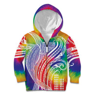 Aloha Pride Rainbow Tie Dye Kid Hoodie Humpback Whale - Love is Love LT7 Zip Hoodie Colorful - Polynesian Pride