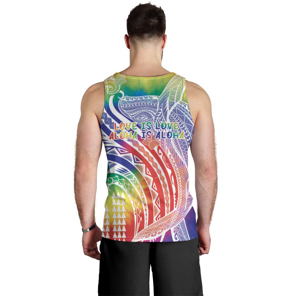 Aloha Pride Rainbow Tie Dye Men Tank Top Humpback Whale - Love is Love LT7 - Polynesian Pride