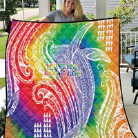 Aloha Pride Rainbow Tie Dye Quilt Humpback Whale - Love is Love LT7 Colorful - Polynesian Pride