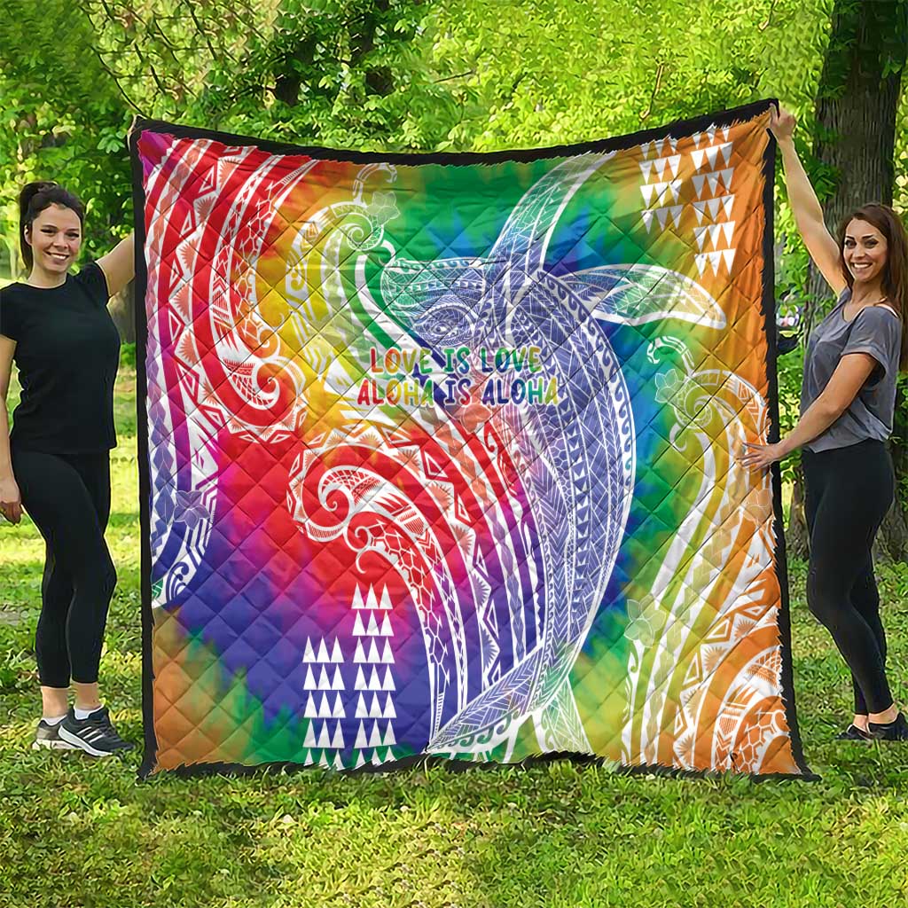 Aloha Pride Rainbow Tie Dye Quilt Humpback Whale - Love is Love LT7 - Polynesian Pride