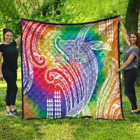 Aloha Pride Rainbow Tie Dye Quilt Humpback Whale - Love is Love LT7 - Polynesian Pride