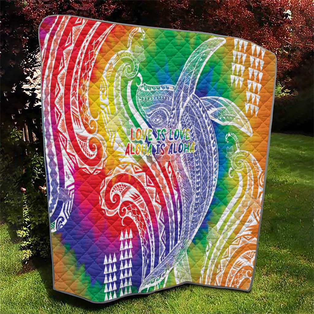 Aloha Pride Rainbow Tie Dye Quilt Humpback Whale - Love is Love LT7 - Polynesian Pride