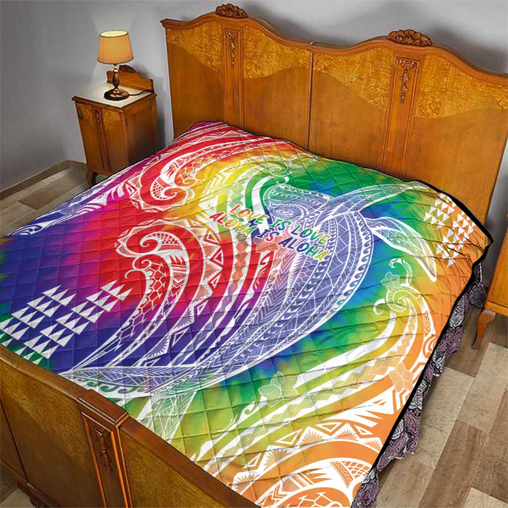 Aloha Pride Rainbow Tie Dye Quilt Humpback Whale - Love is Love LT7 - Polynesian Pride