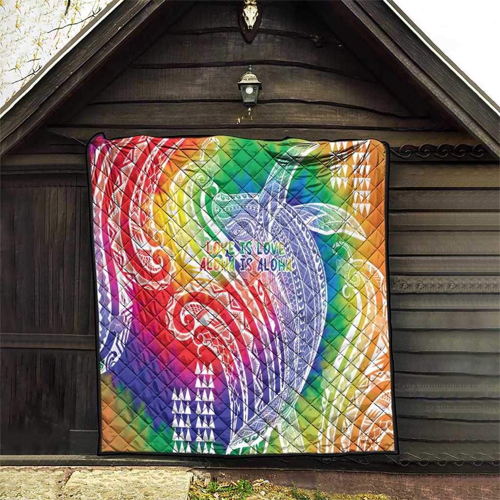 Aloha Pride Rainbow Tie Dye Quilt Humpback Whale - Love is Love LT7 - Polynesian Pride