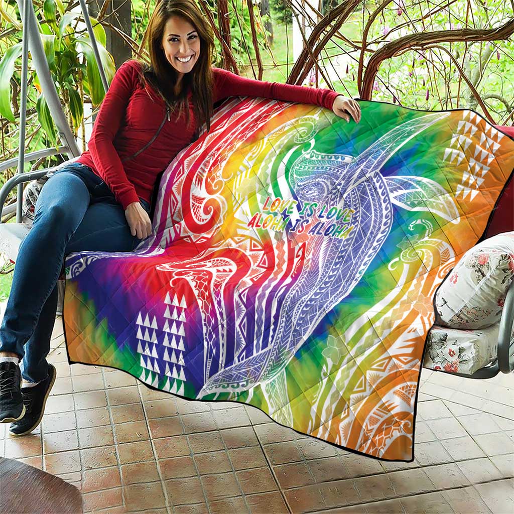 Aloha Pride Rainbow Tie Dye Quilt Humpback Whale - Love is Love LT7 - Polynesian Pride