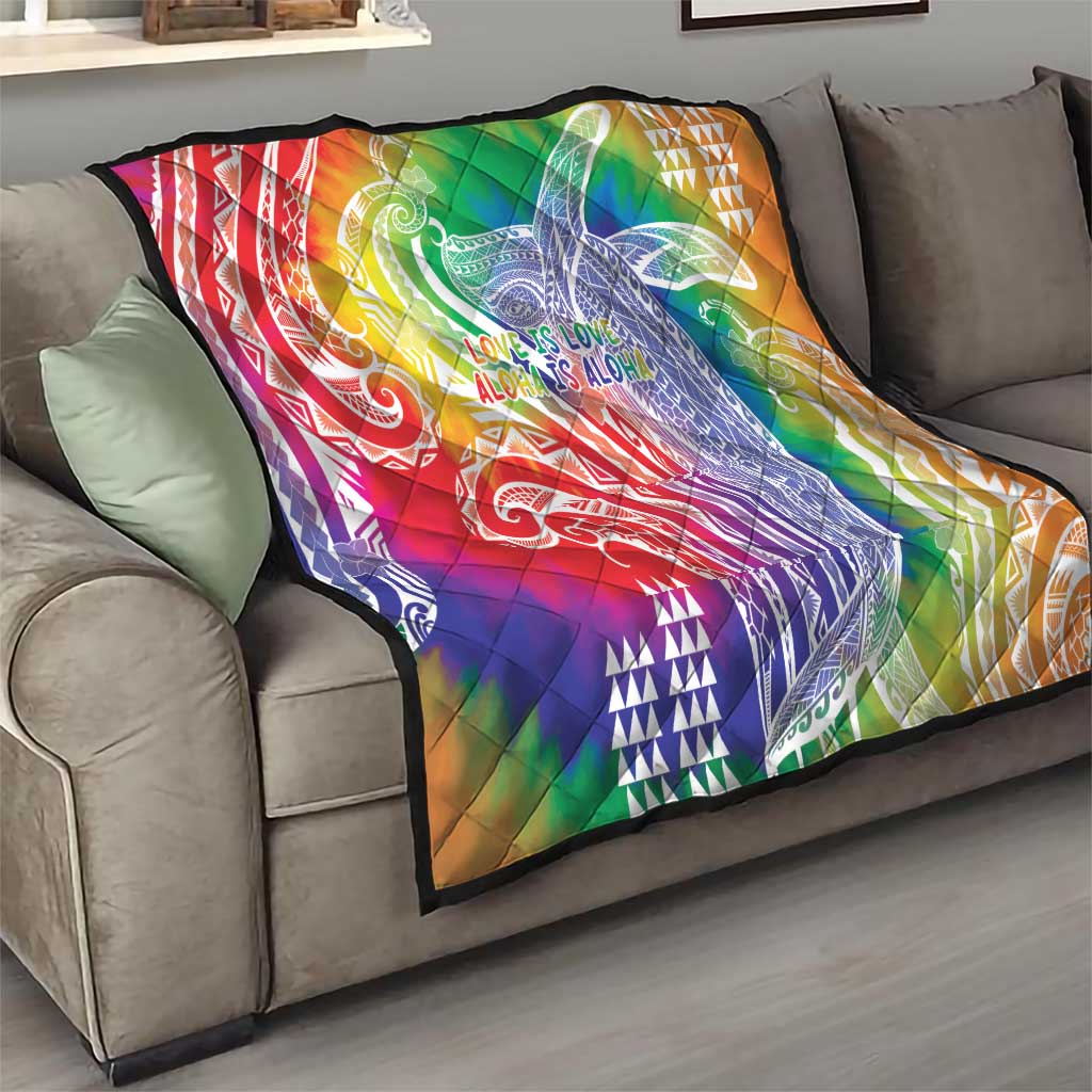 Aloha Pride Rainbow Tie Dye Quilt Humpback Whale - Love is Love LT7 - Polynesian Pride