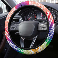 Aloha Pride Rainbow Tie Dye Steering Wheel Cover Humpback Whale - Love is Love LT7 - Polynesian Pride