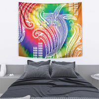 Aloha Pride Rainbow Tie Dye Tapestry Humpback Whale - Love is Love LT7 - Polynesian Pride