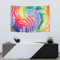 Aloha Pride Rainbow Tie Dye Tapestry Humpback Whale - Love is Love LT7 - Polynesian Pride