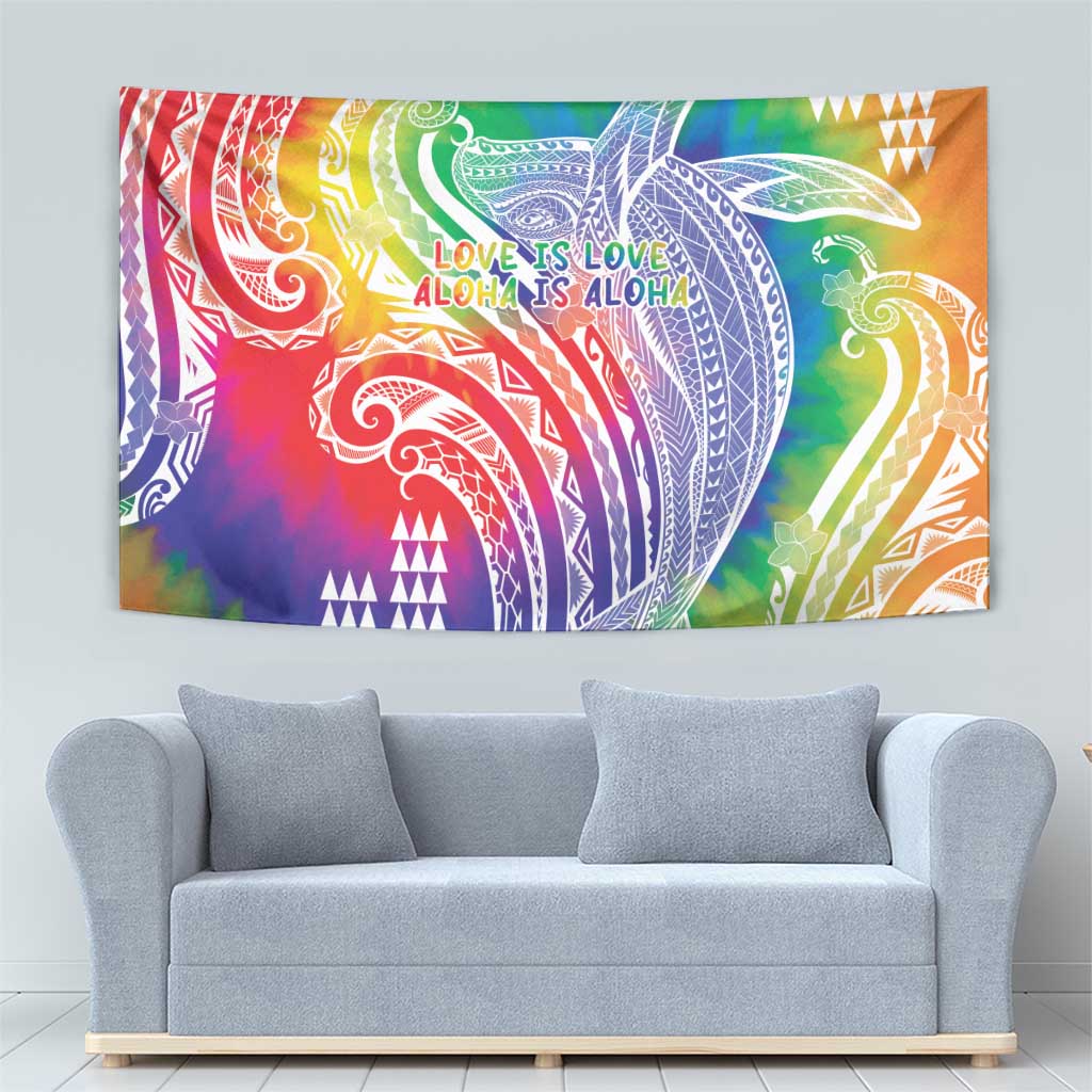 Aloha Pride Rainbow Tie Dye Tapestry Humpback Whale - Love is Love LT7 - Polynesian Pride