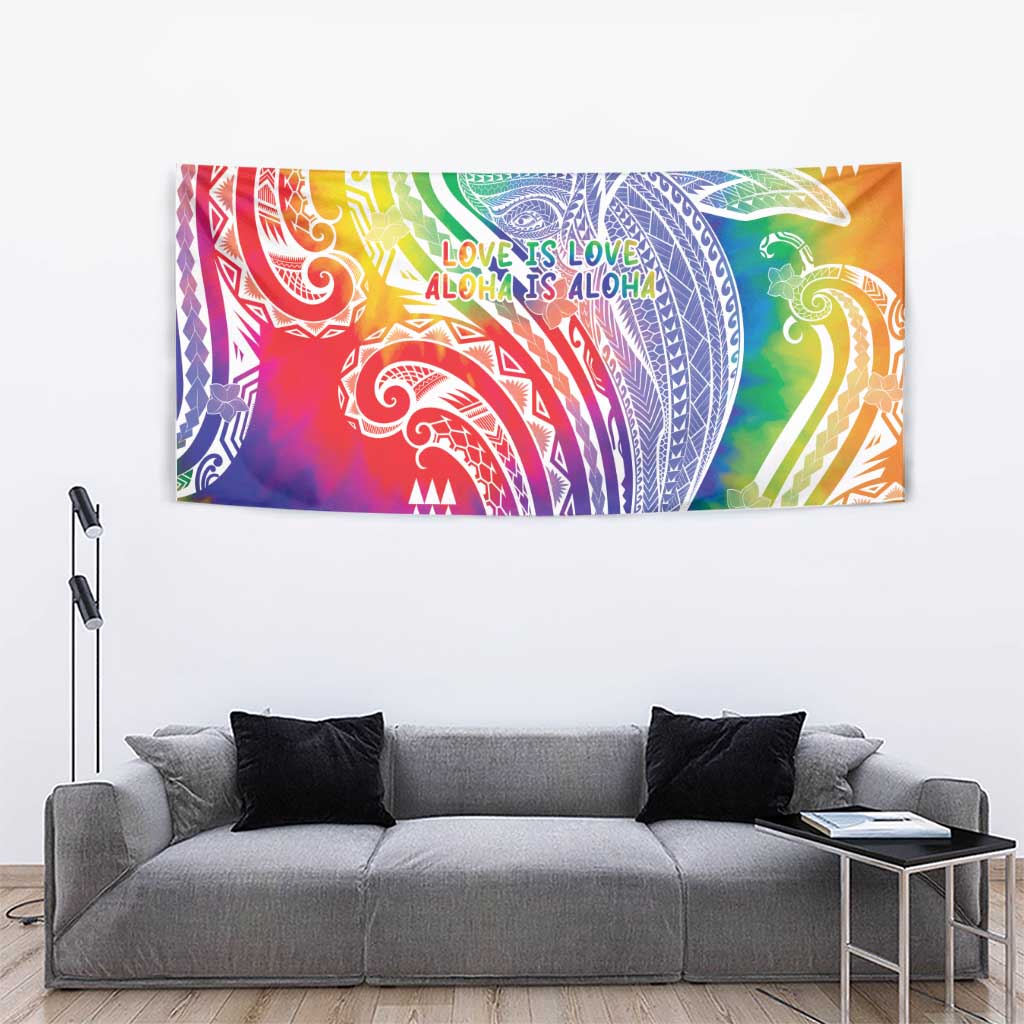 Aloha Pride Rainbow Tie Dye Tapestry Humpback Whale - Love is Love LT7 - Polynesian Pride