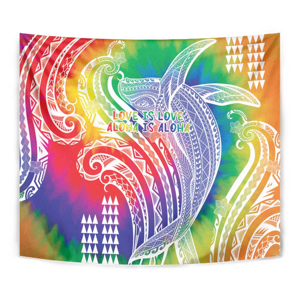 Aloha Pride Rainbow Tie Dye Tapestry Humpback Whale - Love is Love LT7 - Polynesian Pride