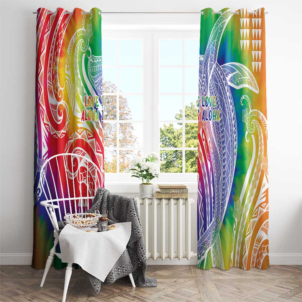 Aloha Pride Rainbow Tie Dye Window Curtain Humpback Whale - Love is Love LT7 - Polynesian Pride