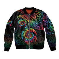 Hawaii Pride Bomber Jacket Rainbow Swirls LT7 Unisex Colorful - Polynesian Pride