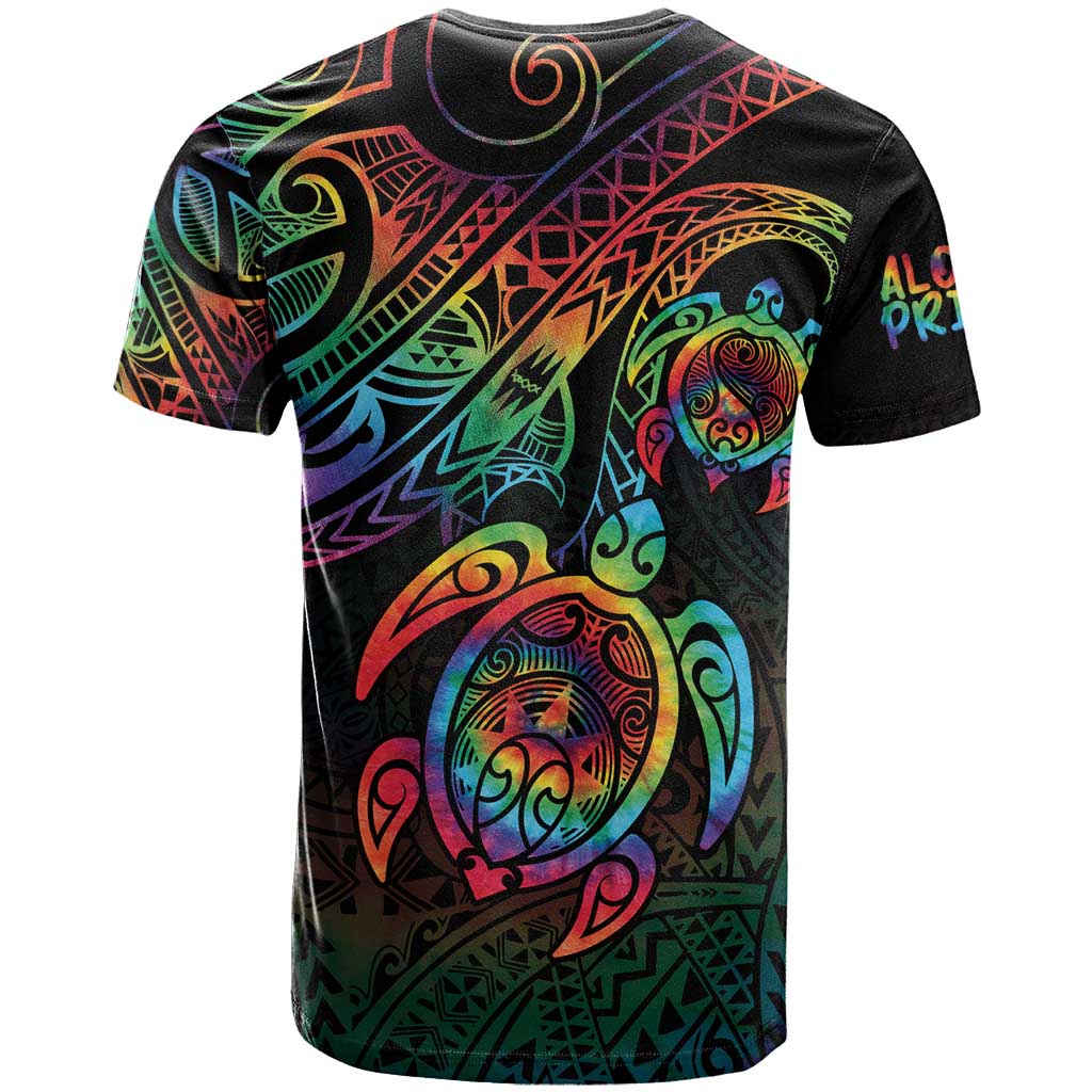 Hawaii Pride T Shirt Rainbow Swirls LT7 - Polynesian Pride