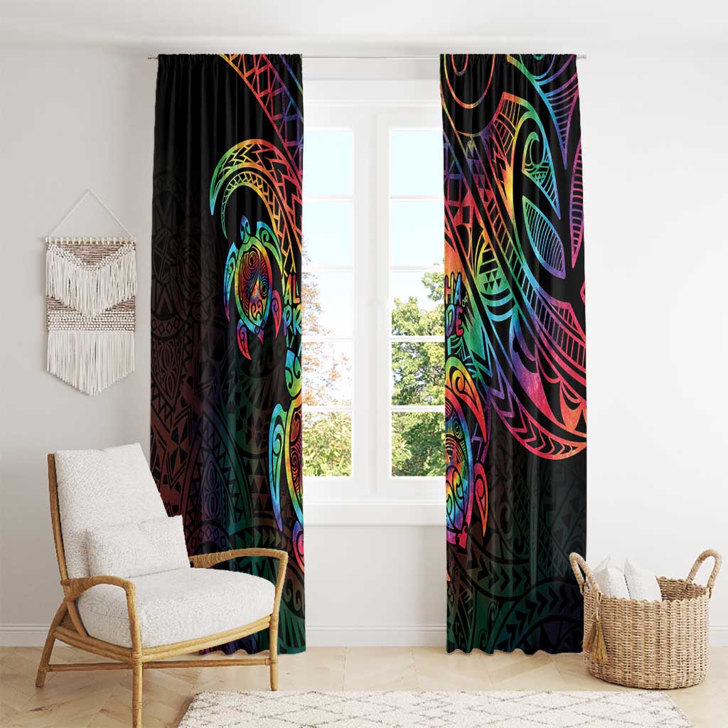 Hawaii Pride Window Curtain Rainbow Swirls LT7 - Polynesian Pride
