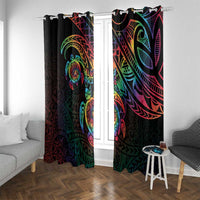 Hawaii Pride Window Curtain Rainbow Swirls LT7 With Grommets Colorful - Polynesian Pride