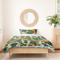 Aloha Festive Hawaii Bedding Set Mokihana - Maile and Ilima on Forest Green LT7 - Polynesian Pride