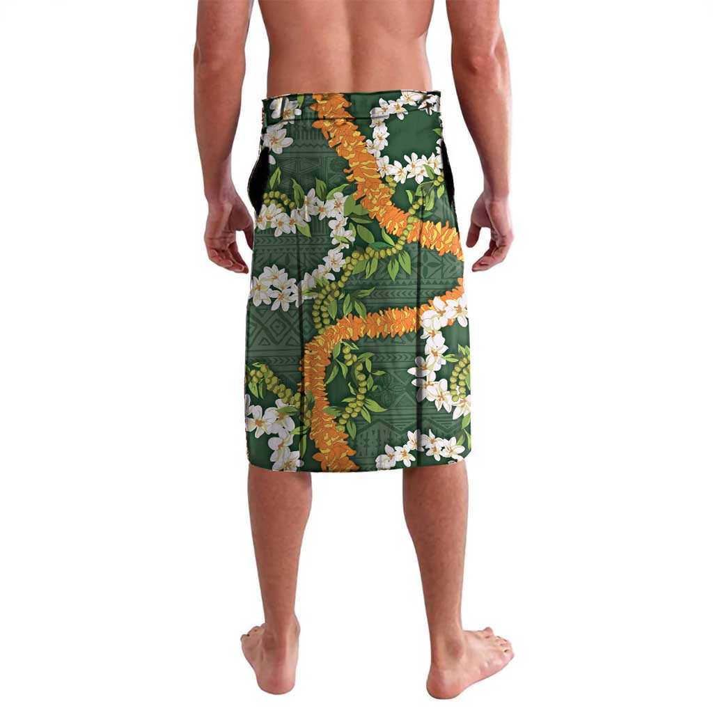 Aloha Festive Hawaii Lavalava Mokihana - Maile and Ilima on Forest Green LT7 - Polynesian Pride