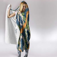Aloha Festive Hawaii Hooded Blanket Mokihana - Maile and Ilima on Navy Blue LT7 - Polynesian Pride