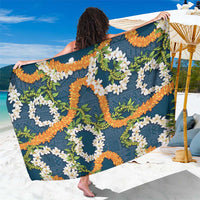 Aloha Festive Hawaii Sarong Mokihana - Maile and Ilima on Navy Blue LT7 One Size 44 x 66 inches Navy Blue - Polynesian Pride