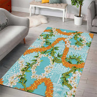 Aloha Festive Hawaii Area Rug Mokihana - Maile and Ilima on Turquoise LT7 - Polynesian Pride