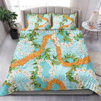 Aloha Festive Hawaii Bedding Set Mokihana - Maile and Ilima on Turquoise LT7 - Polynesian Pride