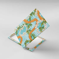 Aloha Festive Hawaii Canvas Wall Art Mokihana - Maile and Ilima on Turquoise LT7 With Frame Turquoise - Polynesian Pride