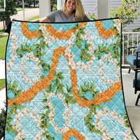 Aloha Festive Hawaii Quilt Mokihana - Maile and Ilima on Turquoise LT7 Turquoise - Polynesian Pride