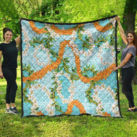 Aloha Festive Hawaii Quilt Mokihana - Maile and Ilima on Turquoise LT7 - Polynesian Pride