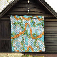 Aloha Festive Hawaii Quilt Mokihana - Maile and Ilima on Turquoise LT7 - Polynesian Pride