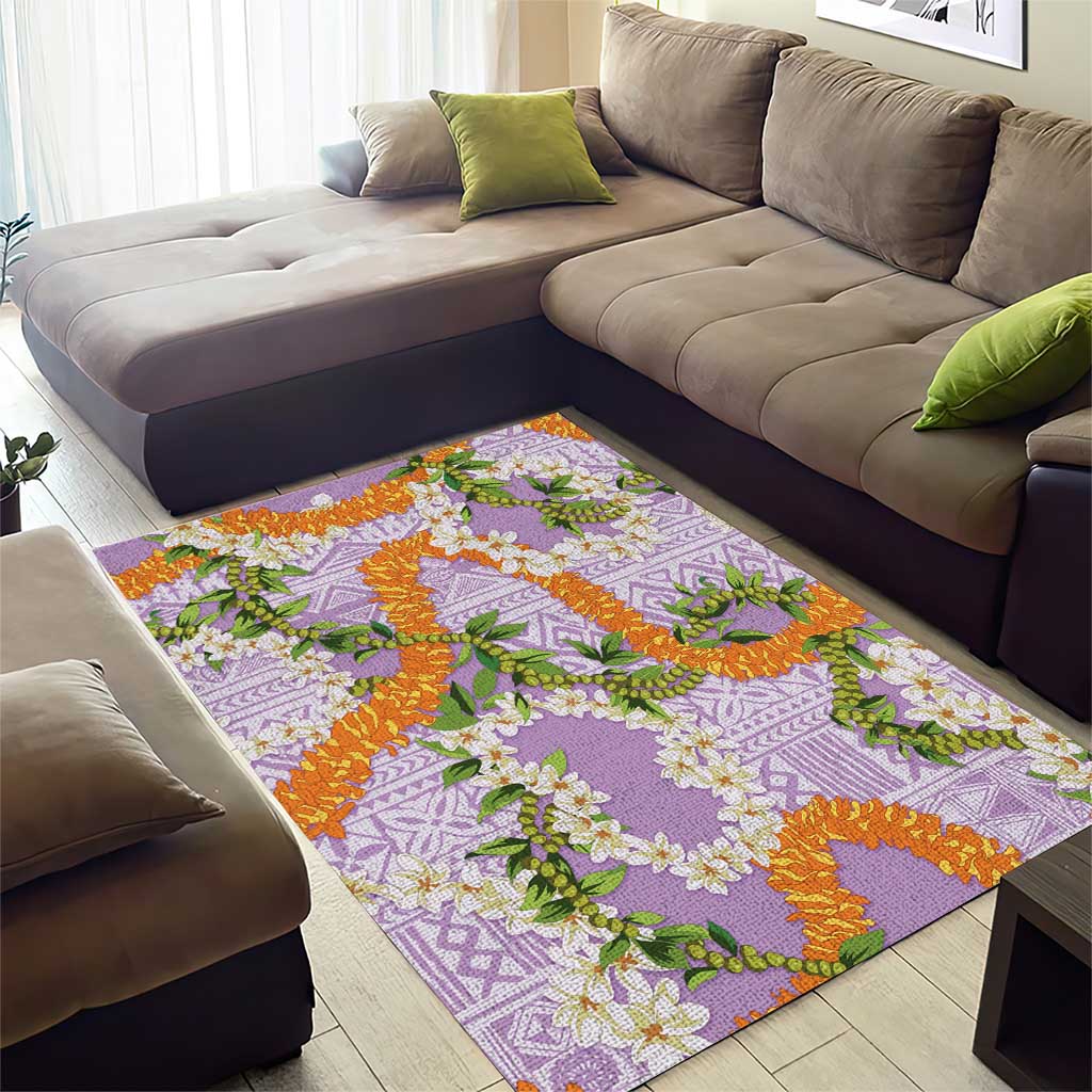 Aloha Festive Hawaii Area Rug Mokihana - Maile and Ilima on Lilac LT7 - Polynesian Pride