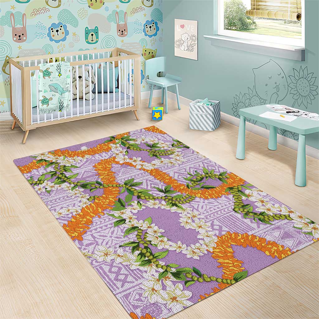Aloha Festive Hawaii Area Rug Mokihana - Maile and Ilima on Lilac LT7 - Polynesian Pride