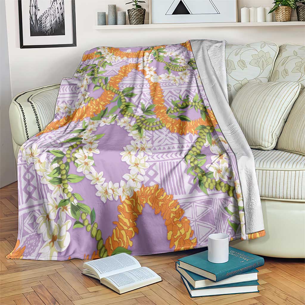 Aloha Festive Hawaii Blanket Mokihana - Maile and Ilima on Lilac LT7 Lilac - Polynesian Pride