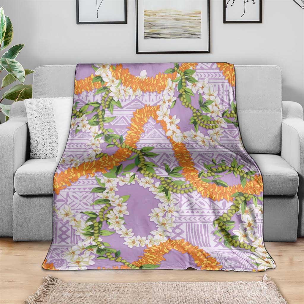 Aloha Festive Hawaii Blanket Mokihana - Maile and Ilima on Lilac LT7 - Polynesian Pride