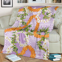 Aloha Festive Hawaii Blanket Mokihana - Maile and Ilima on Lilac LT7 - Polynesian Pride