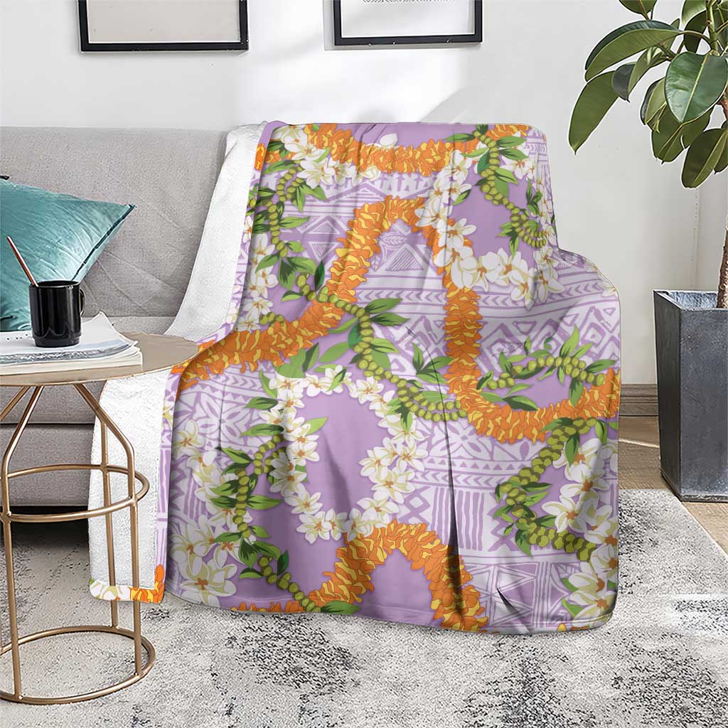 Aloha Festive Hawaii Blanket Mokihana - Maile and Ilima on Lilac LT7 - Polynesian Pride