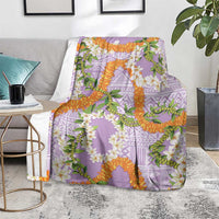 Aloha Festive Hawaii Blanket Mokihana - Maile and Ilima on Lilac LT7 - Polynesian Pride