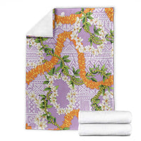 Aloha Festive Hawaii Blanket Mokihana - Maile and Ilima on Lilac LT7 - Polynesian Pride