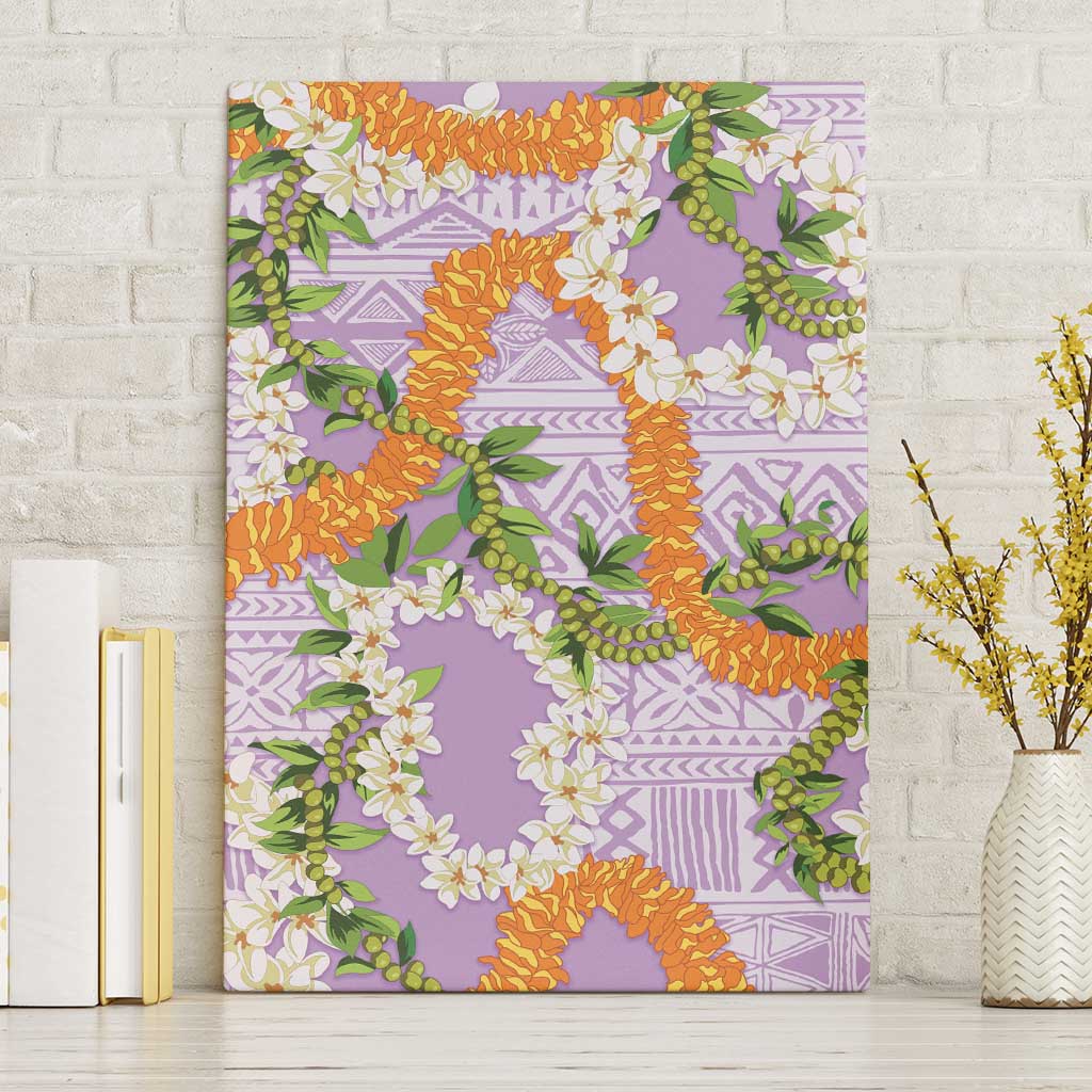 Aloha Festive Hawaii Canvas Wall Art Mokihana - Maile and Ilima on Lilac LT7 Without Frame Lilac - Polynesian Pride