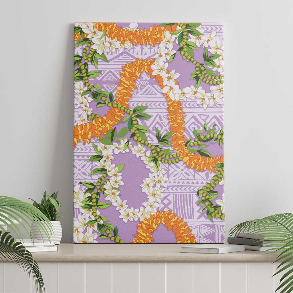 Aloha Festive Hawaii Canvas Wall Art Mokihana - Maile and Ilima on Lilac LT7 - Polynesian Pride