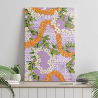 Aloha Festive Hawaii Canvas Wall Art Mokihana - Maile and Ilima on Lilac LT7 - Polynesian Pride