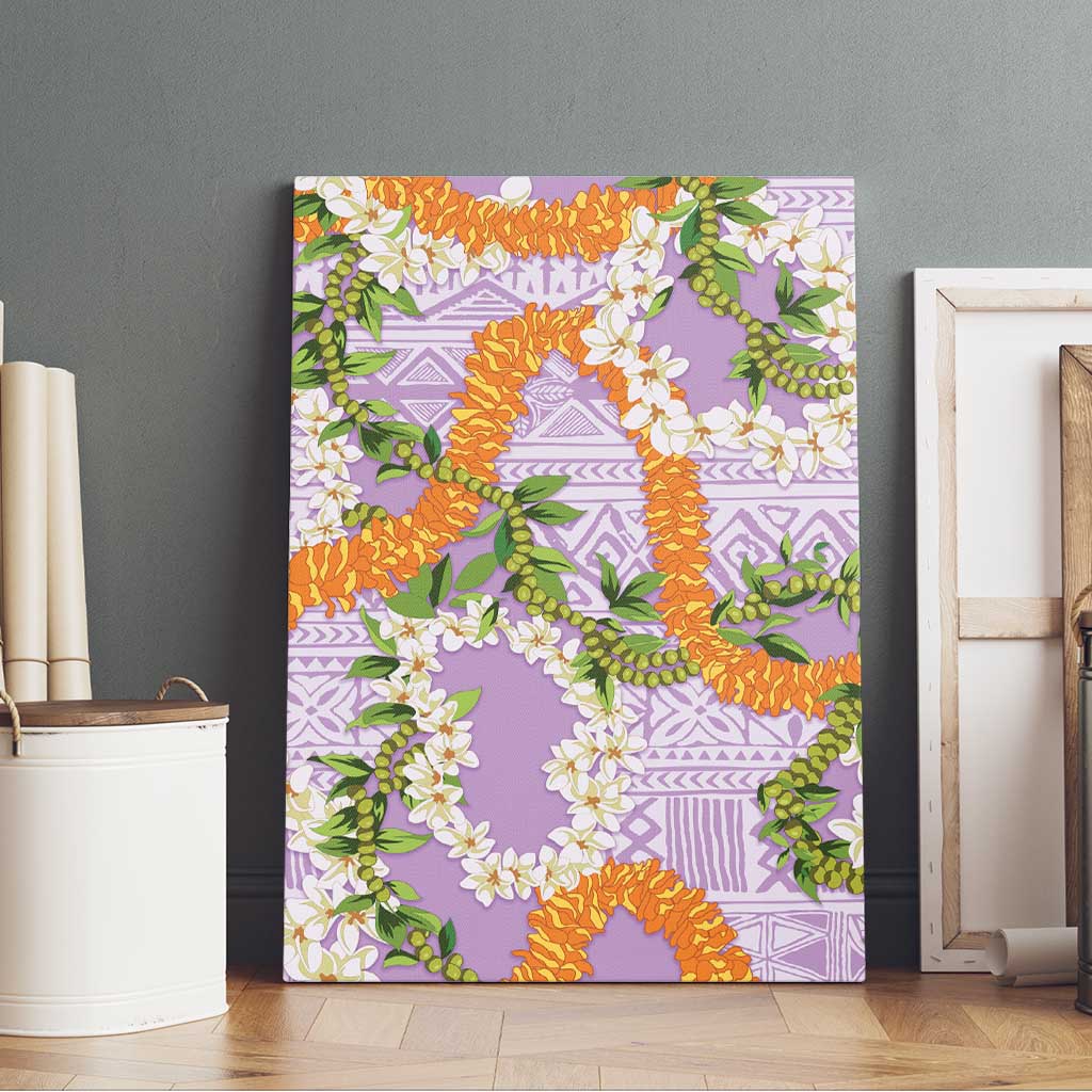 Aloha Festive Hawaii Canvas Wall Art Mokihana - Maile and Ilima on Lilac LT7 - Polynesian Pride