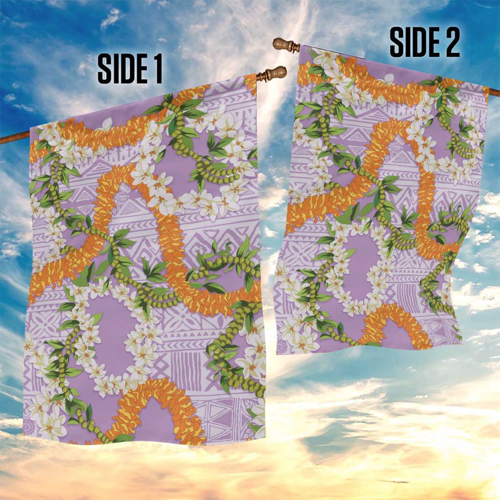 Aloha Festive Hawaii Garden Flag Mokihana - Maile and Ilima on Lilac LT7 - Polynesian Pride