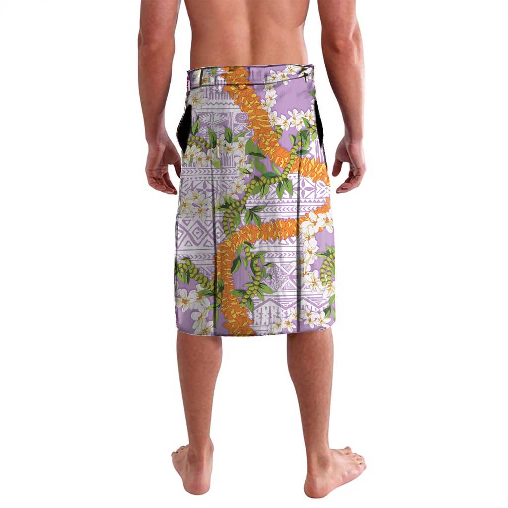 Aloha Festive Hawaii Lavalava Mokihana - Maile and Ilima on Lilac LT7 - Polynesian Pride